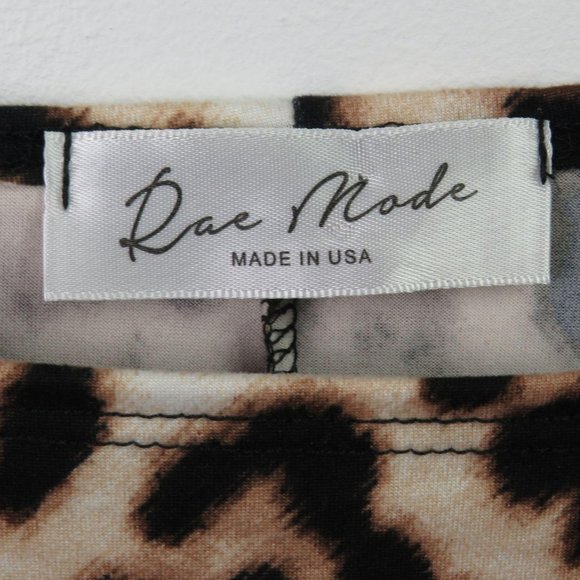 Rae Mode Leopard Color Block Asym Oversized Top - Picture 4 of 5